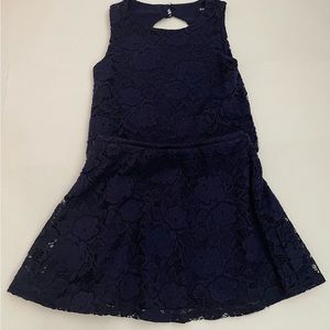 Girls Lace Matching Top and Skirt